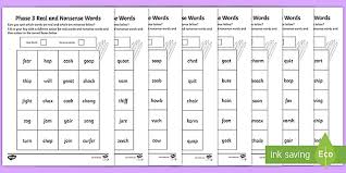 Have students go back and read the list or passage. Phase 3 Color By Phoneme Real And Nonsense Words Worksheet Worksheet Pack