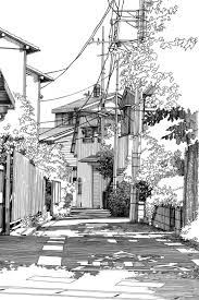 Awesome Manga Background Cityscape Drawing Landscape Sketch Landscape Drawings