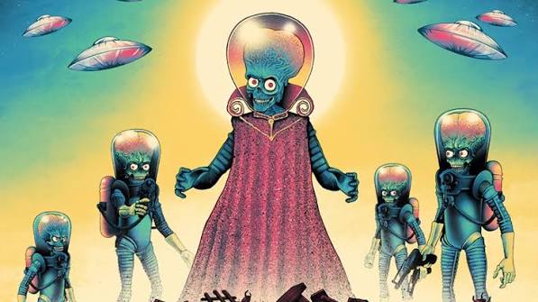 Poster Art For Tim Burton's Classic Sci-Fi Film MARS ATTACKS! From Artist  Benedict Woodhead — GeekTyrant