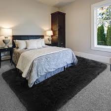 The color was exactly as in pic. Buy Black Super Soft Area Rug For Bedroom 8x10 Fluffy Rugs Shag Rugs For Living Room Big Rug Furry Rugs For Girls Boys Room Shaggy Rug For Kids Baby Room Nursery Dorm Anti Slip Rug Black Carpet Rectangle Online In Indonesia B08j2mwlr3