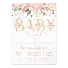 Create Your Own Invitation Zazzle Com Gold Baby Shower Invitations Floral Baby Shower Invitations Baby Shower Invites For Girl