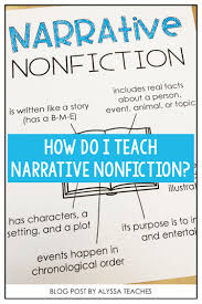 Narrative Nonfiction Nonfiction Writing Nonfiction Writing Anchor Charts Teaching Nonfiction