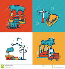 Industrial Sketch Banner Design Stock Vector Illustration