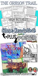 The Oregon Trail Close Reads Unit And Collaborative Poster U S History Social Studies Middle School The In 2020 Writing Activities Close Reading Oregon Trail