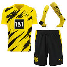 The new home jersey by borussia dortmund is nicknamed the black and yellow high voltage. Borussia Dortmund Soccer Jersey Home Whole Kit Shirt Short Socks Replica 2020 21 Minejerseys