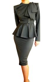Office Women Suit With Straight Midi Skirt Scarf Collar Wrap Etsy Fashion Clothes Style