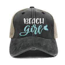 Custom Hat Beach Girl Trucker Cap Mermaid Tail Summer Vacation Etsy Mom Hats Custom Trucker Hats Hats For Men