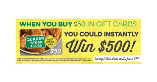 With the holiday shopping season rapidly counting down, shoppers will increasingly give up on finding the perfect gifts and instead buy gift cards for their loved ones. Quaker Steak Lube Spring Gift Card Program Rewards Guests With Instant Scratch And Win Bonuses Totaling More Than 25 000 Business Wire
