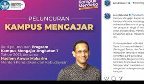 Kementerian pendidikan dan kebudayaan (kemenikbud) meluncurkan program kampus mengajar mendikbud nadiem makarim mengatakan program ini adalah tantangan bagi mahasiswa. Qzbozoh Uw Fim