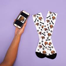 A wide variety of custom pet socks options are available to you, such as season, supply type, and technics. Personalised Dog On Socks Upload Your Pooch S Pic Buy From Prezzybox Com