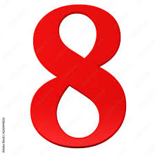 8 number eight 3d red sign isolated Stock Illustration | Adobe Stock