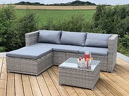 Black orlando outdoor corner sofa dining set 5 piece asda. Grey Garden Corner Sofa Best Prices Sale At Tesco Currys Ao Argos Asda And Amazon
