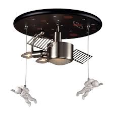 Titan Lighting Novelty 3 Light Chrome Flushmount Flush Mount Ceiling Lights Space Themed Bedroom Titan Lighting