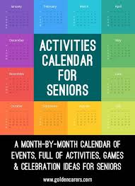 Activities Calendar For Activity Coordinators Working In Senior Care