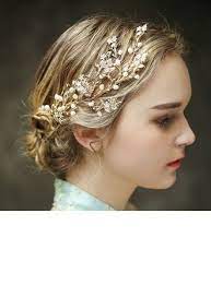Us 20 00 Charming Alloy Imitation Pearls Headbands Jj S House Bridal Hair Accessories Bridal Headdress Elegant Wedding Hair