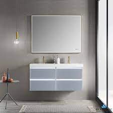 Dimensions (l x w x h inches): Blossom Jena 48 Inch Double Vanity Light Grey With Led Strip Lights
