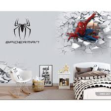 Contoh gambar hitam putih spiderman beraksi. Wallpaper Dinding Custom 3d Spiderman Shopee Indonesia