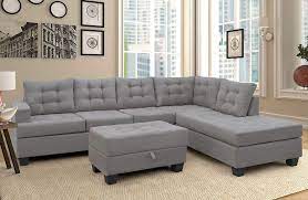 See more ideas about sectional sofa, sectional, sofa. Amazon Com Merax Sectional Sofa With Chaise And Ottoman 3 Piece Sofa For Living Room Furniture Gray Furniture Decor