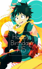 Happy Birthday Izuku Midoriya Deku Izuku Text Peace Sign My Hero Academia Boku No Hero Academia Anime My Hero
