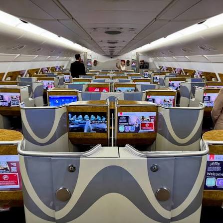 I recently flew in @Emirates' Business Class aboard an Airbus A380 from Dubai to Bali, and here's a selection of my photos documenting the flight experience (swipe right for more photos). Flying