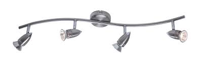 Adjustable directional spotlight mounted on a 68 straight bar. Gemini 4 Light Satin Chrome Spotlight Ceiling Bow Gem8446 077658