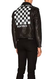 Black And White Checkered Leather Jacket Enfants Riches Deprimes Black Leather Checkerboard Jacket Modesens Leather Sleeve Jacket Mens Zip Up Jackets Leather Jacket Men