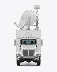 Here you can explore hq truck transparent illustrations, icons and clipart with filter setting like size polish your personal project or design with these truck transparent png images, make it even more personalized and more attractive. Tv Truck Mockup Front View In Vehicle Mockups On Yellow Images Object Mockups