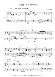 David Bruce Happy Jazzy Birthday Sheet Music For Piano Piano Sheet Music Jazz Piano Sheet Music