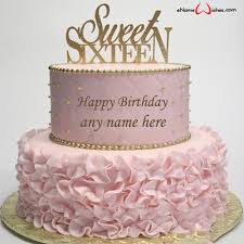 16th birthday, cake topper, any name age colors, birthday party cake, girls birthday party, boys birthday party, glitter cake topper, 50th memorykeepsakeparty. Happy Sweet 16 Birthday Cake With Name Enamewishes