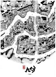 travel map illustration taiwan jiufen karta illyustracii risovat