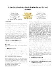 Pdf Cyber Bullying Detection Using Social And Textual Analysis