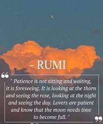 Rumi Everything waits for its time. Even a rose doesn't bloom ...