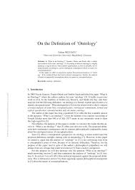 Pdf On The Definition Of Ontology
