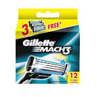 Mach3 Men's Razor Blade Refill Cartridges, 12 Count Gillette