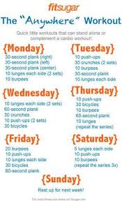 Printable Workouts Workout Posters At Home Workouts Exercise