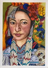 Portrait of a girl from Ladakh Watercolour