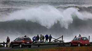 Giant waves slam California coast