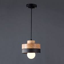Industrial Simple Wood Pendant Hanging Lamp Indoor Light Fixture In Cylinder Shape Indoor Lighting Fixtures Hanging Pendant Lamp Hanging Lamp
