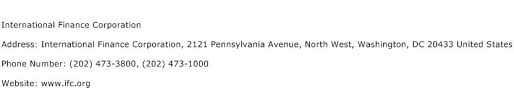 You can also complete the address change form on the back of your statement. International Finance Corporation Address Contact Number Of International Finance Corporation