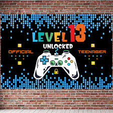 Level 13 unlocked official teenager by g from flipkart.com. Amazon Com Pakboom Level 13 Unlocked Official Teenager Backdrop Banner 13th Video Game Birthday Decorations Party Supplies For Boys 3 9 X 5 9ft Blue Home Kitchen