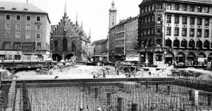 Olympia Munchen 1972 Anfang 1970 Marienplatz Unterirdische Haltestelle Fur Den Nahverkehr Architekt Freiherr Von Branca Munchen Bayern Gestern Und Heute