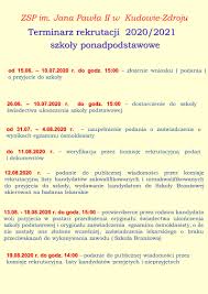11 maja miała się rozpocząć rekrutacja do szkół ponadpodstawowych na rok szkolny 2020/2021. Nabor Do Klas Pierwszych Szkol Ponadpodstawowych W Roku Szkolnym 2020 2021 Zespol Szkol Publicznych Im Jana Pawla Ii W Kudowie Zdroju