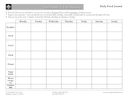 printable daily food log template nutrition food journal