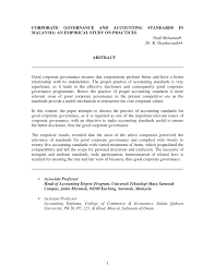 Discussionaccounting standard setting in malaysia the accounting standards have traditionally been developed in malaysian national settings • explain the standard setting process in malaysia • describe masb functions • what are the majors challenges for masb • discuss the functions and. Pdf Corporate Governance And Accounting Standards In Malaysia An Empirical Study On Practices
