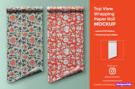 Download Top View Wrapping Paper Roll Mockup Creative Photoshop Templates Creative Market