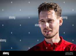 Paphos, Cyprus. 11th Jan, 2024. 240111 Interim coach Daniel Bäckström of  the Swedish men's football national team in mixed zone after a training  session