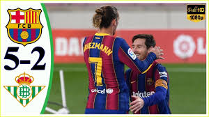 Lionel messi congratulates barcelona teammate sergio busquets after his goal against real betis. Barcelona 5 2 Real Betis Full Goals And Highlights Youtube