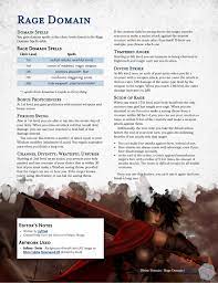 While raging, you gain the following benefits if you aren't wearing heavy armor: Rage Domain Dnd Cleric D D Dungeons And Dragons Cleric Domains