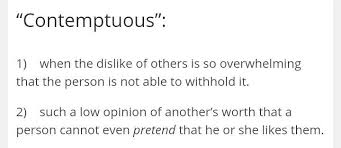 Contemptuous meaning, definition, what is contemptuous: Contemptuous Word Definitions Words Definitions