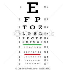 Eye Test Chart Vector Letters Chart Vision Exam Optometrist Check Medical Eye Diagnostic Sight Eyesight Optical Examination Isolated On White